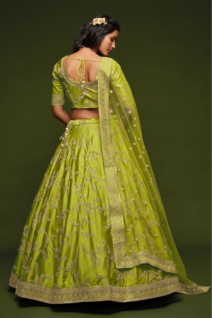 Green Colour Art Silk Lehenga Choli