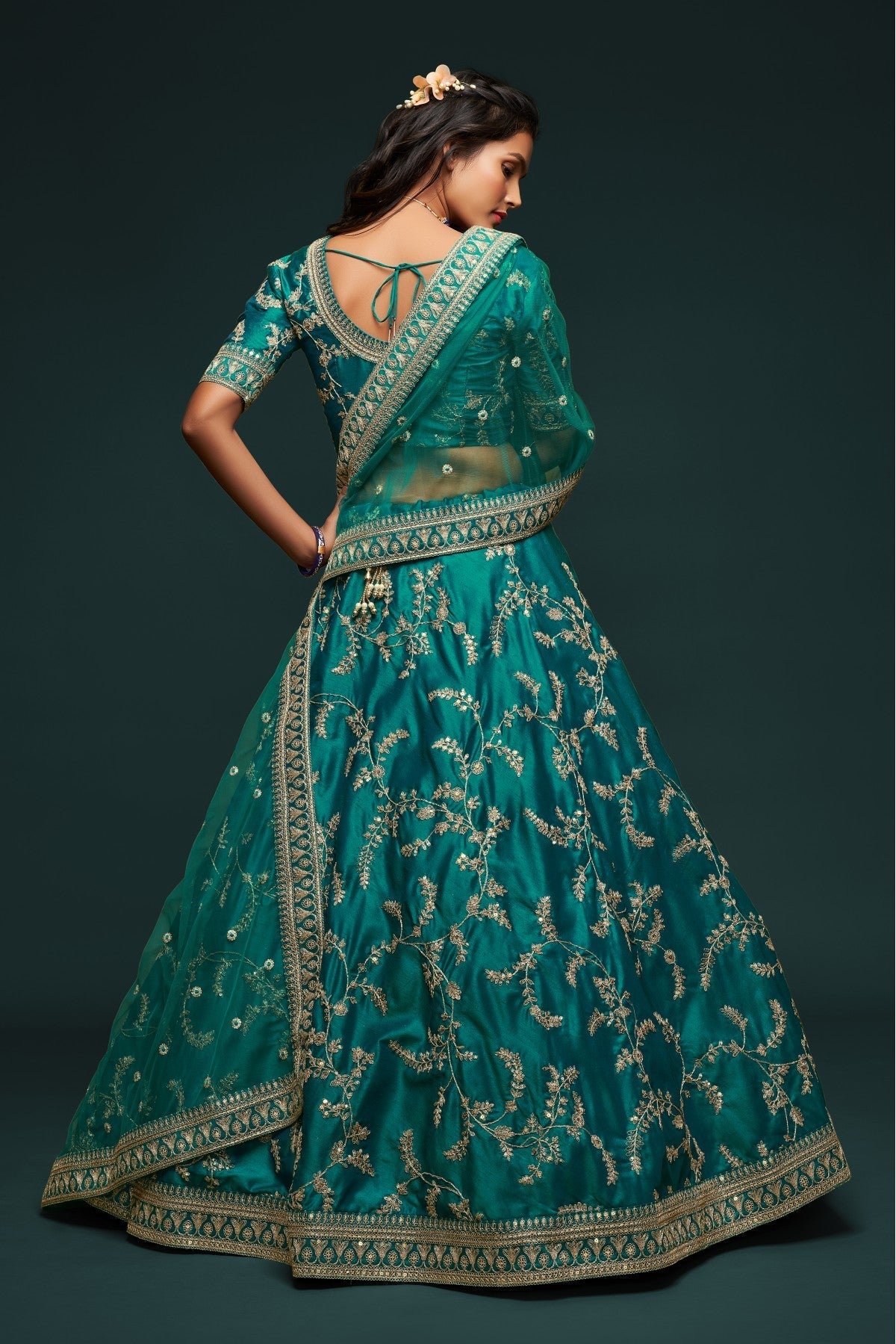 Green Colour Art Silk Lehenga Choli