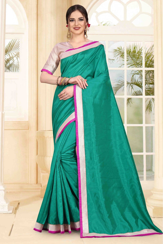 Green Colour Art Silk Saree