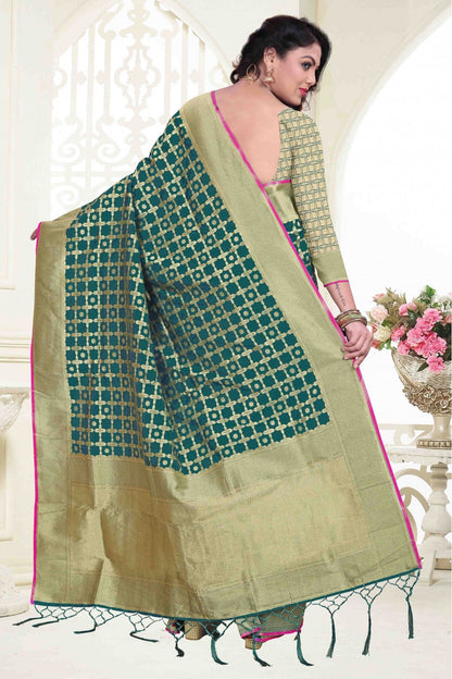 Green Colour Banarasi Silk Traditional Saree