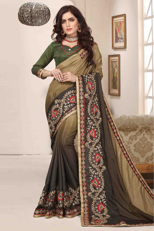 Green Colour Dola Silk Designer Saree