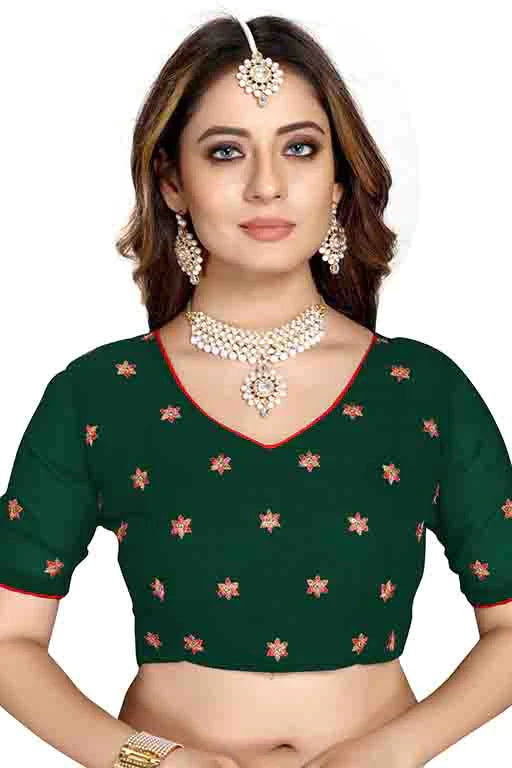 Green Colour Georgette Designer Saree