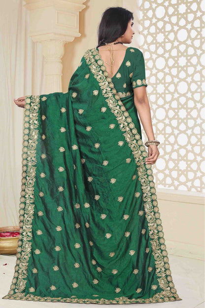 Green Colour Mayo Silk Designer Saree