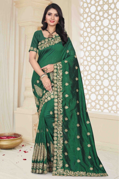 Green Colour Mayo Silk Designer Saree