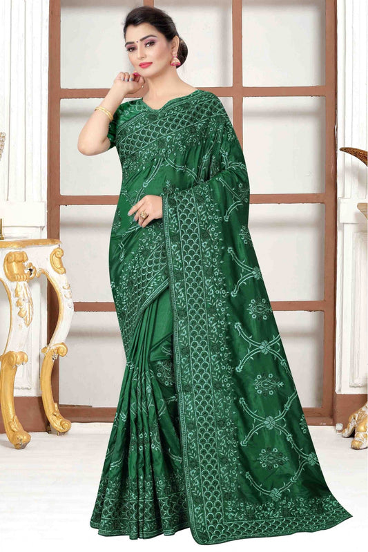 Green Colour Modal Silk Designer Saree