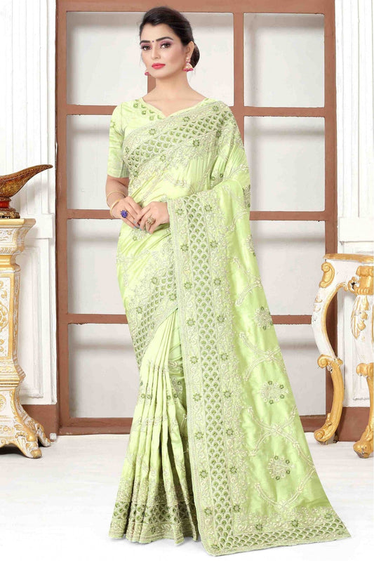 Green Colour Modal Silk Designer Saree