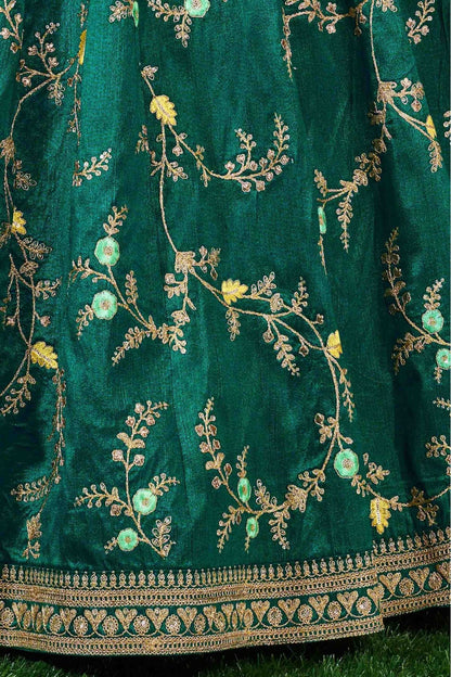 Green Colour Mulberry Silk Lehenga Choli