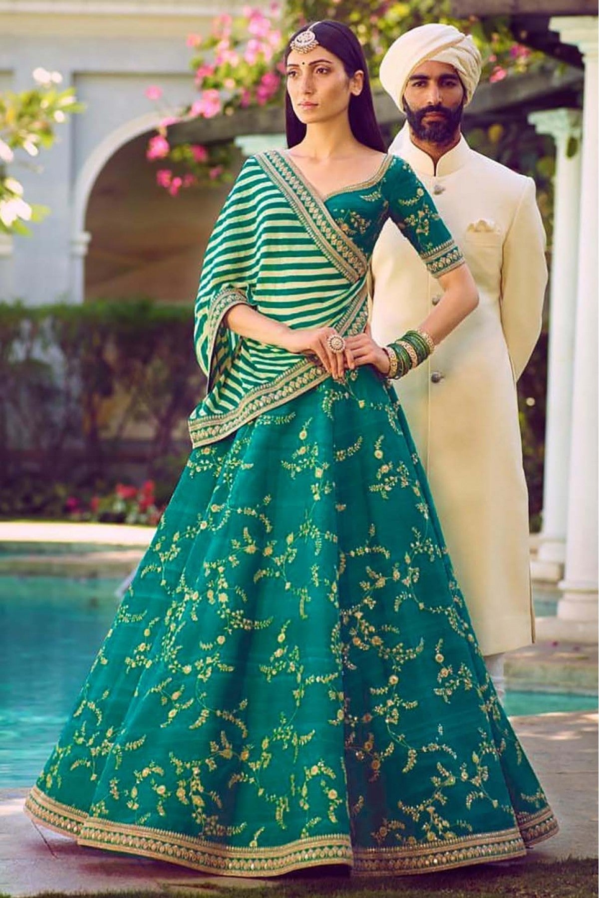 Green Colour Mulberry Silk Lehenga Choli