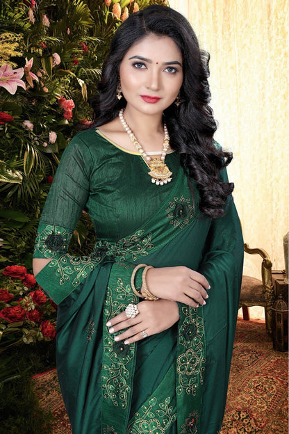 Green Colour Rangoli Silk Designer Saree