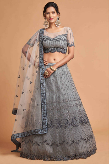 Grey Colour Net Lehenga Choli