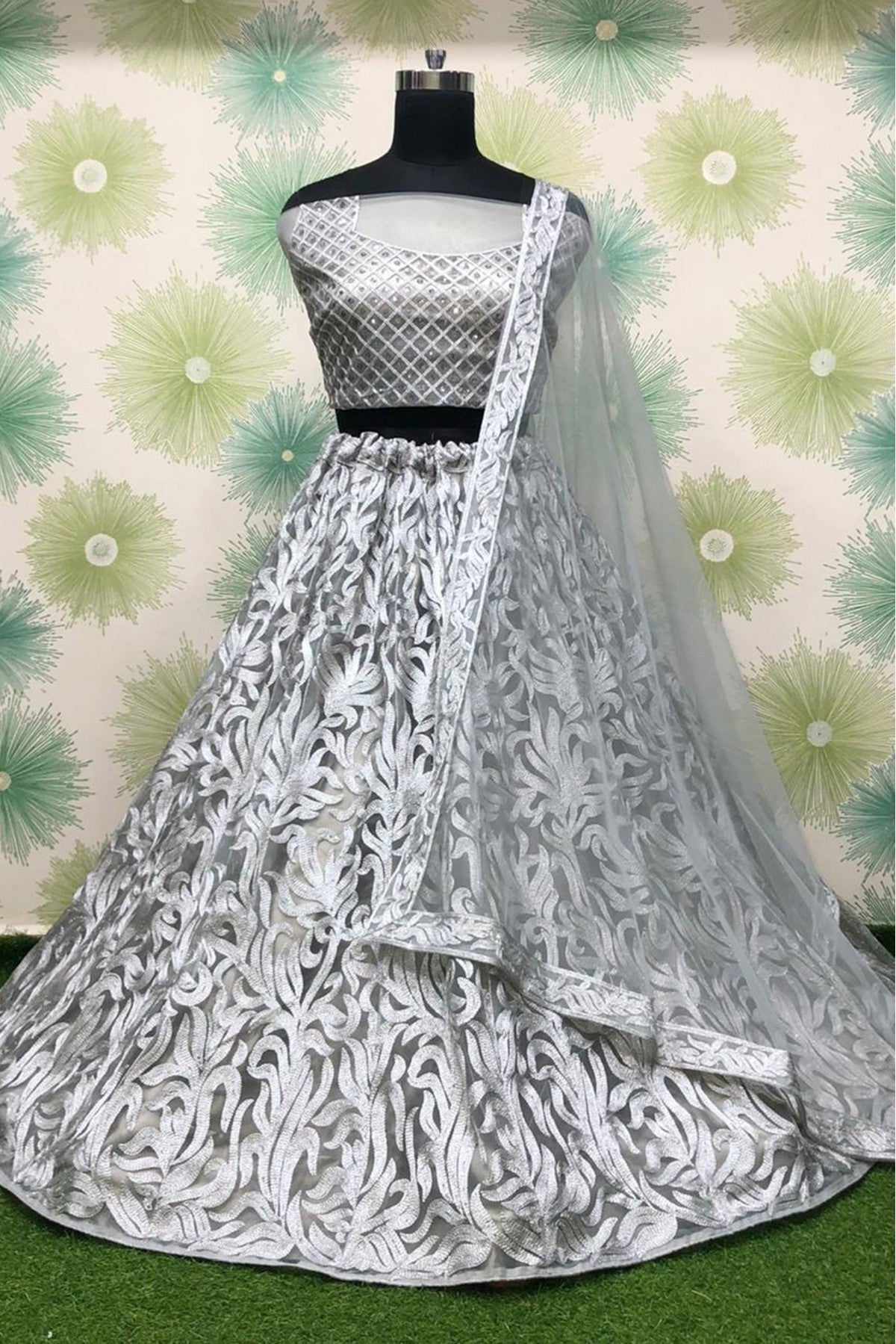 Grey Colour Net Lehenga Choli