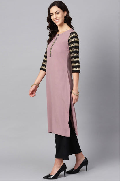 Light Purple Colour Plus Size Crepe Kurta Set