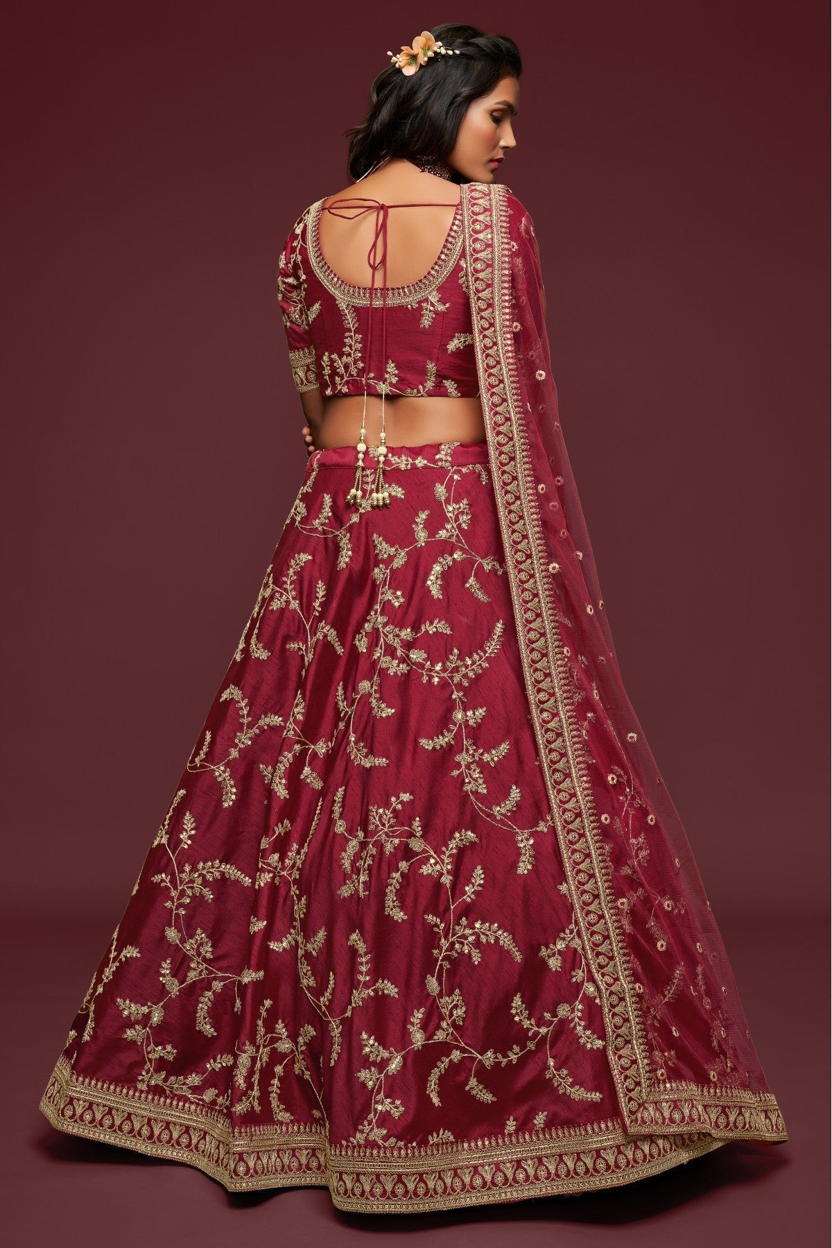 Maroon Colour Art Silk Lehenga Choli