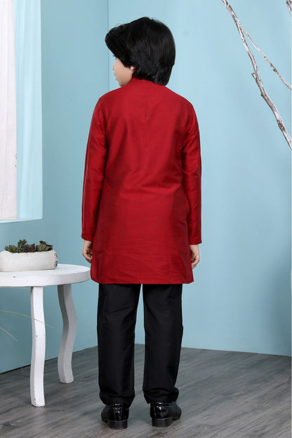 Maroon Colour Cotton Silk Kurta Pajama VSBW1070081