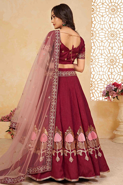 Maroon Colour Silk Designer Lehenga Choli