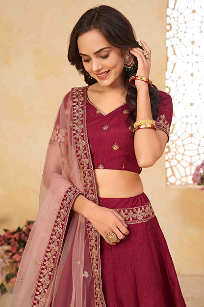 Maroon Colour Silk Designer Lehenga Choli