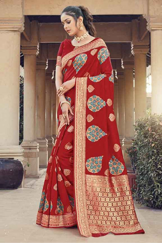 Maroon Colour Silk Traditional Saree