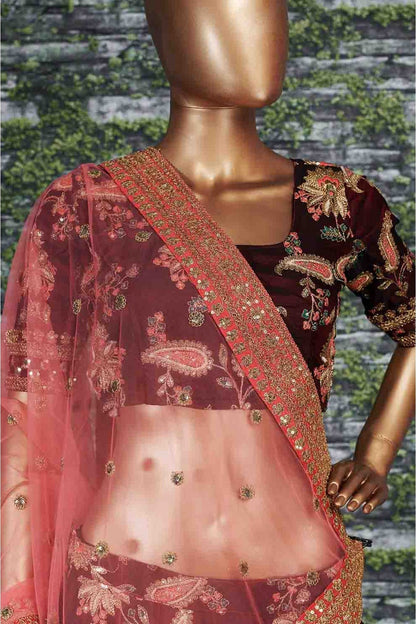 Maroon Colour Taffeta Silk Lehenga Choli