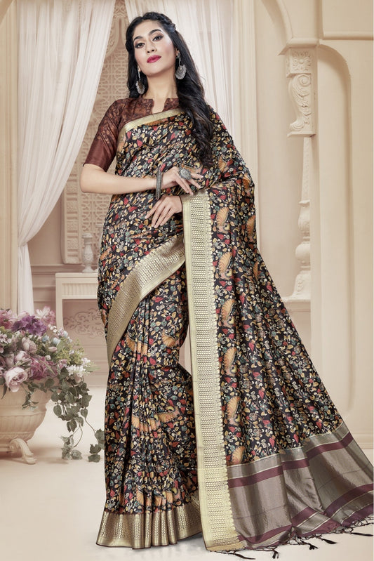 Multicolour Art Silk Digital Print Saree