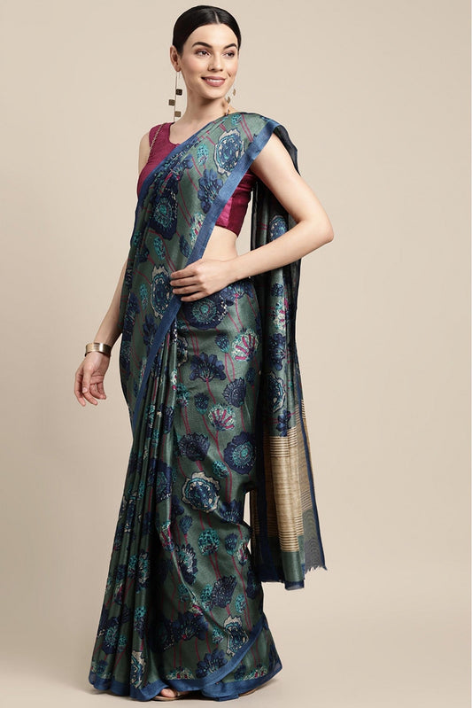 Multicolour Cotton Printed Saree