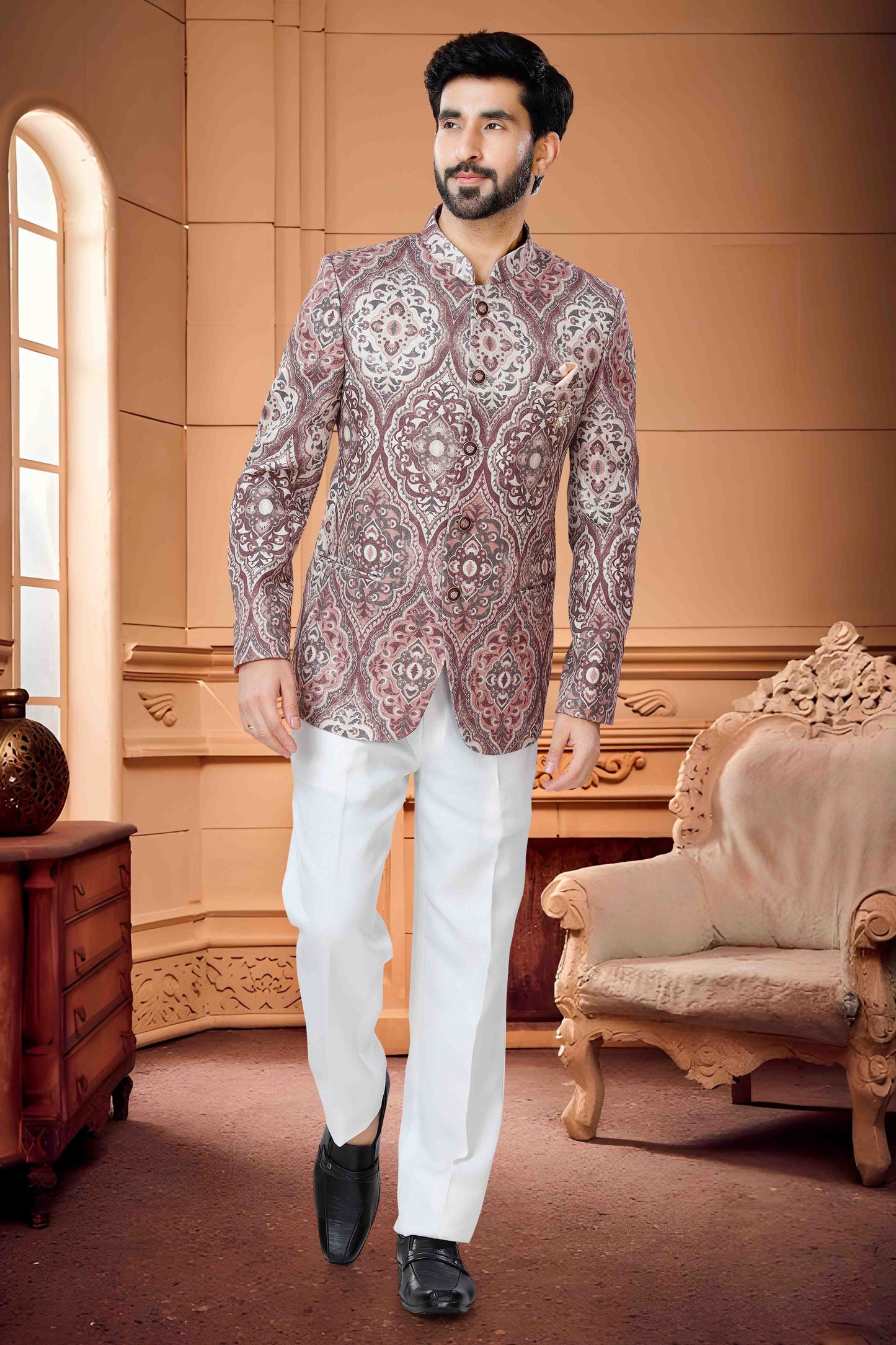 Multicolour Jodhpuri In Jacquard Fabric VSJP1130159