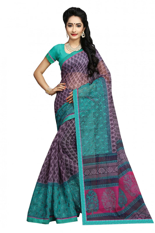 Multicolour Kota Silk Printed Saree