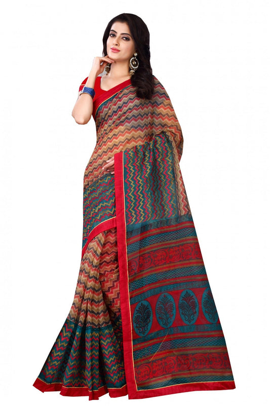 Multicolour Kota Silk Printed Saree