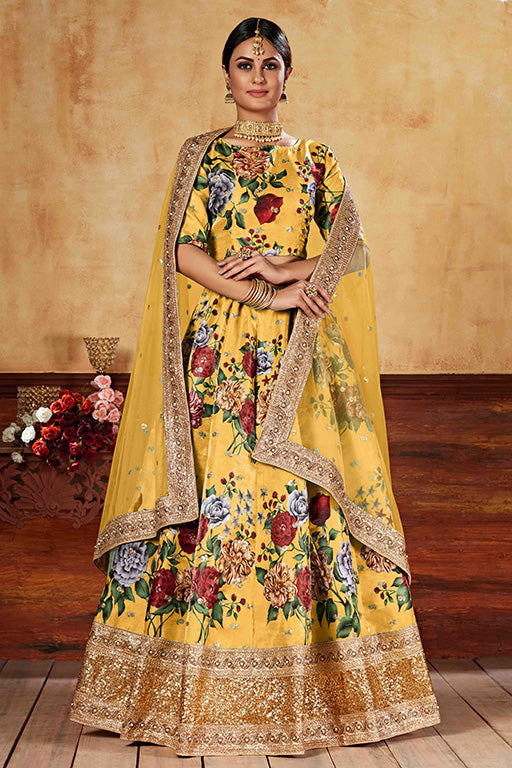 Mustard Colour Art Silk Designer Lehenga Choli