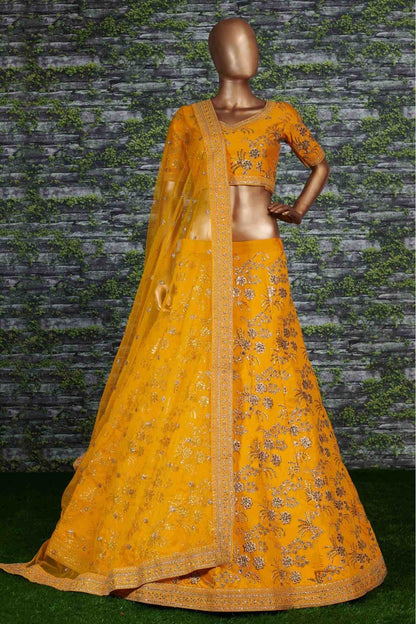 Mustard Colour Thai Silk Lehenga Choli