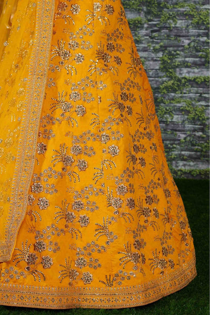 Mustard Colour Thai Silk Lehenga Choli