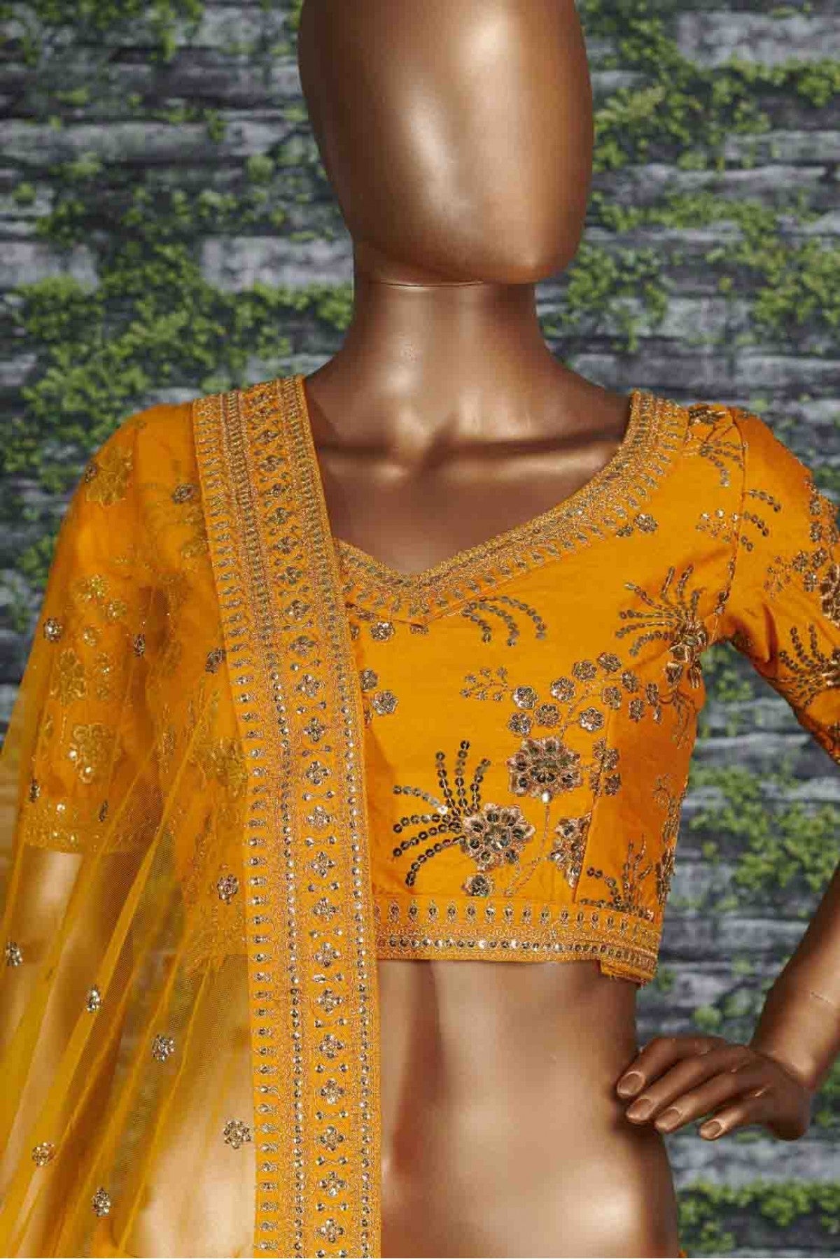 Mustard Colour Thai Silk Lehenga Choli