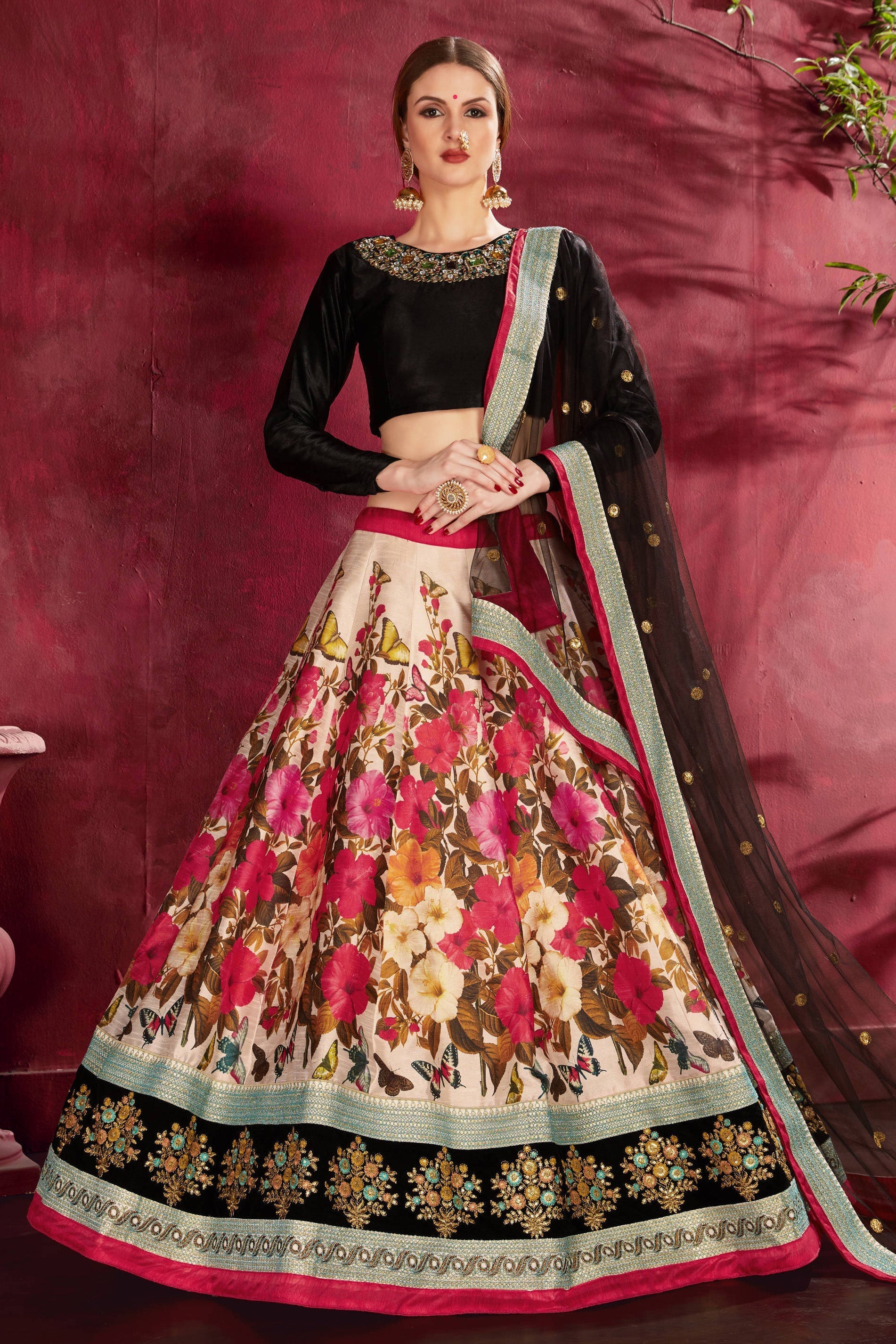 Muticolour Banglori Silk Designer Lehenga Choli