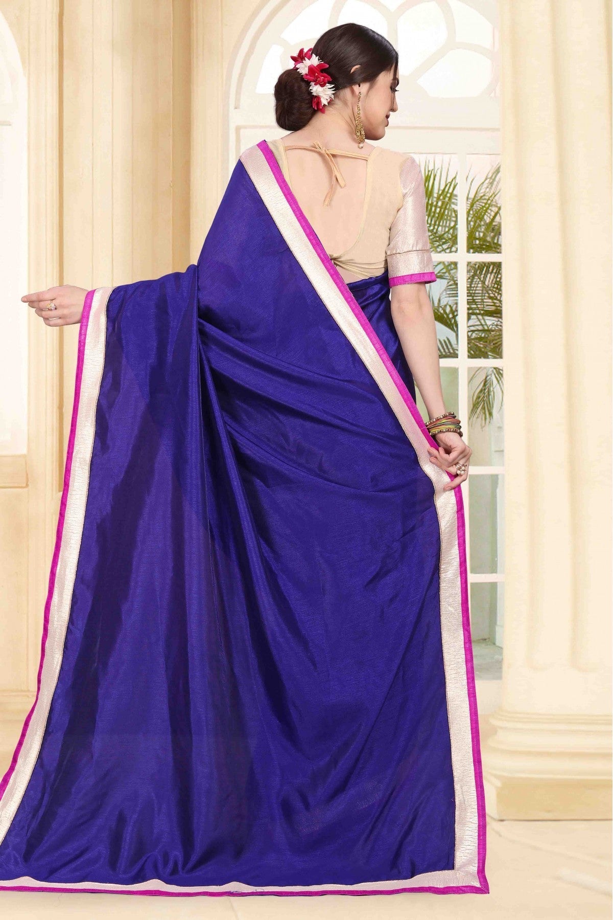 Navy Blue Colour Art Silk Saree