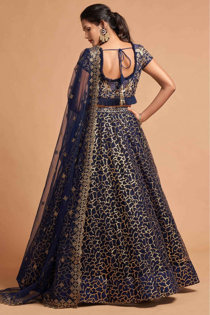 Navy Blue Colour Net Lehenga Choli