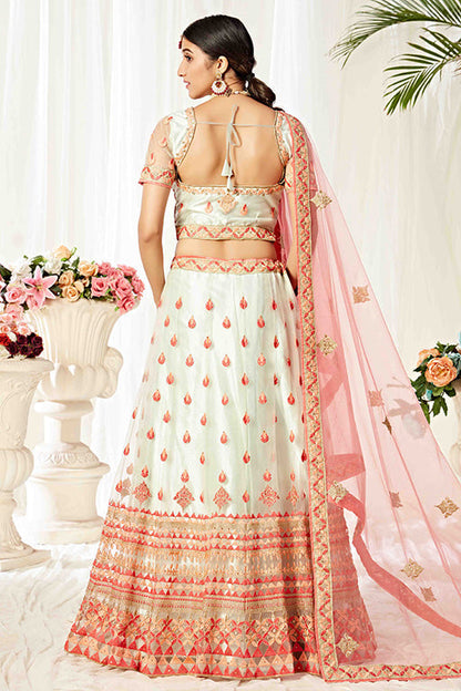 Off White Colour Net Designer Lehenga Choli