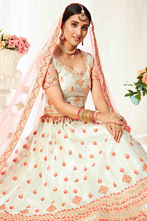 Off White Colour Net Designer Lehenga Choli