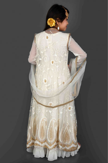 Off White Colour Net Embroidery Anarkali Suit VSGW1070037