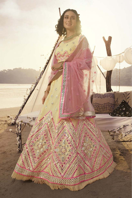 Off White Colour Organza Embroidery Lehenga Choli