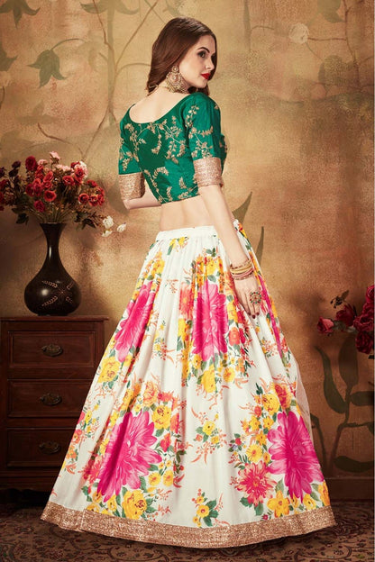 Off White Colour Organza Lehenga Choli