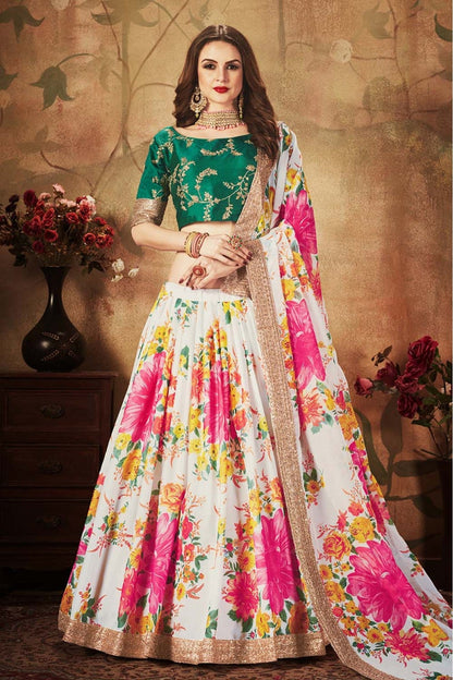 Off White Colour Organza Lehenga Choli