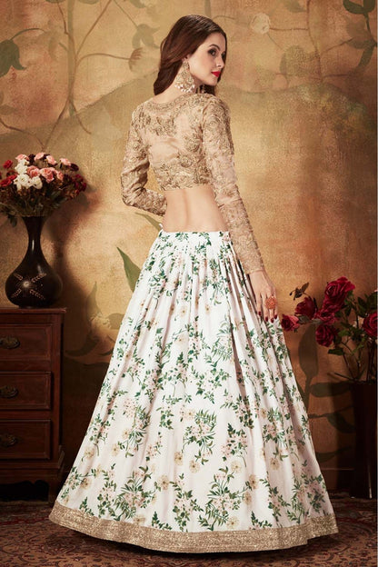 Off White Colour Organza Lehenga Choli