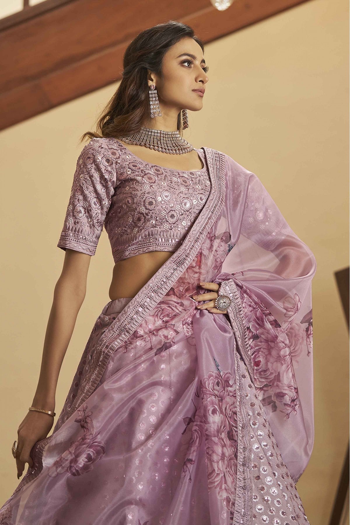 Pink Colour Art Silk Embroidery Lehenga Choli