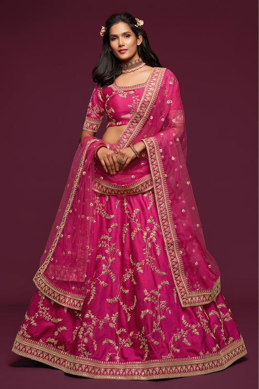 Pink Colour Art Silk Lehenga Choli