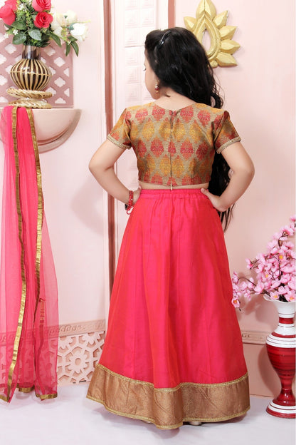 Pink Colour Chanderi Silk Embroidery Lehenga Choli VSGW1070027