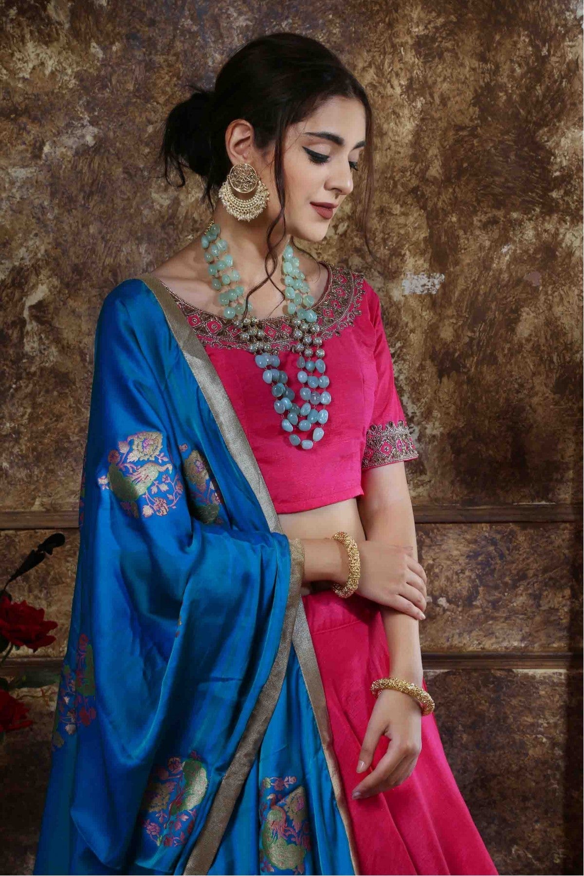 Pink Colour Mastani Silk Embroidery Lehenga Choli