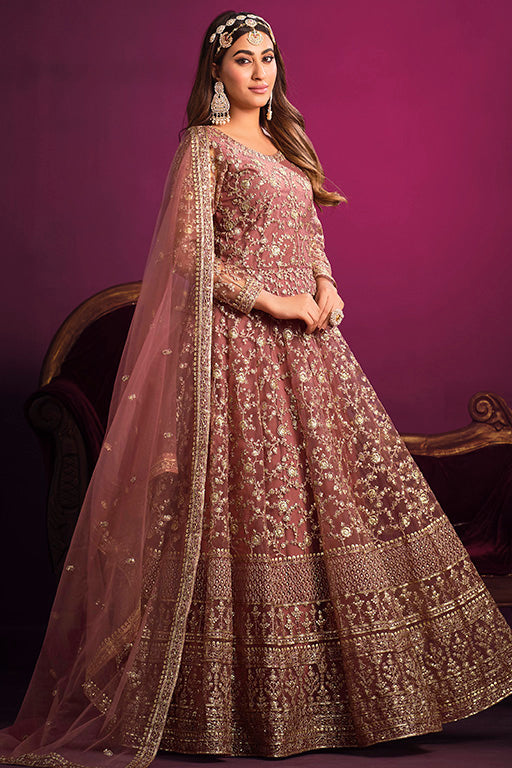 Pink Colour Net Anarkali Suit