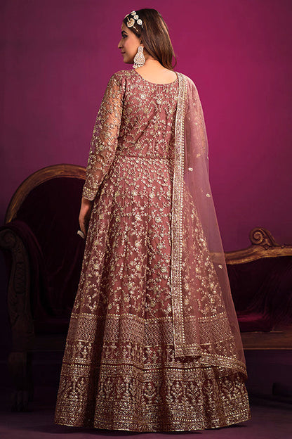 Pink Colour Net Anarkali Suit