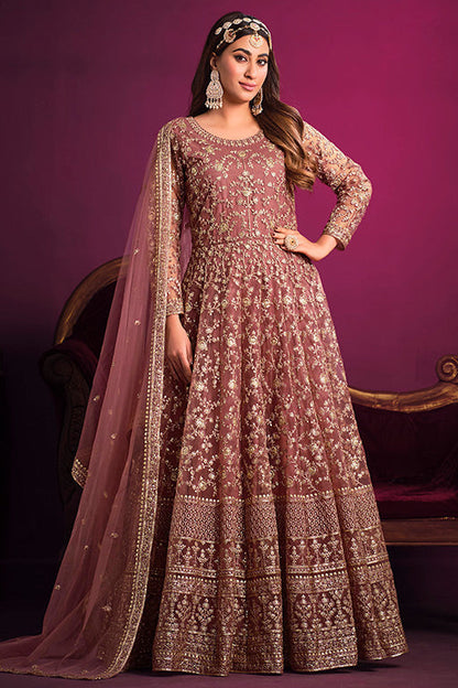 Pink Colour Net Anarkali Suit