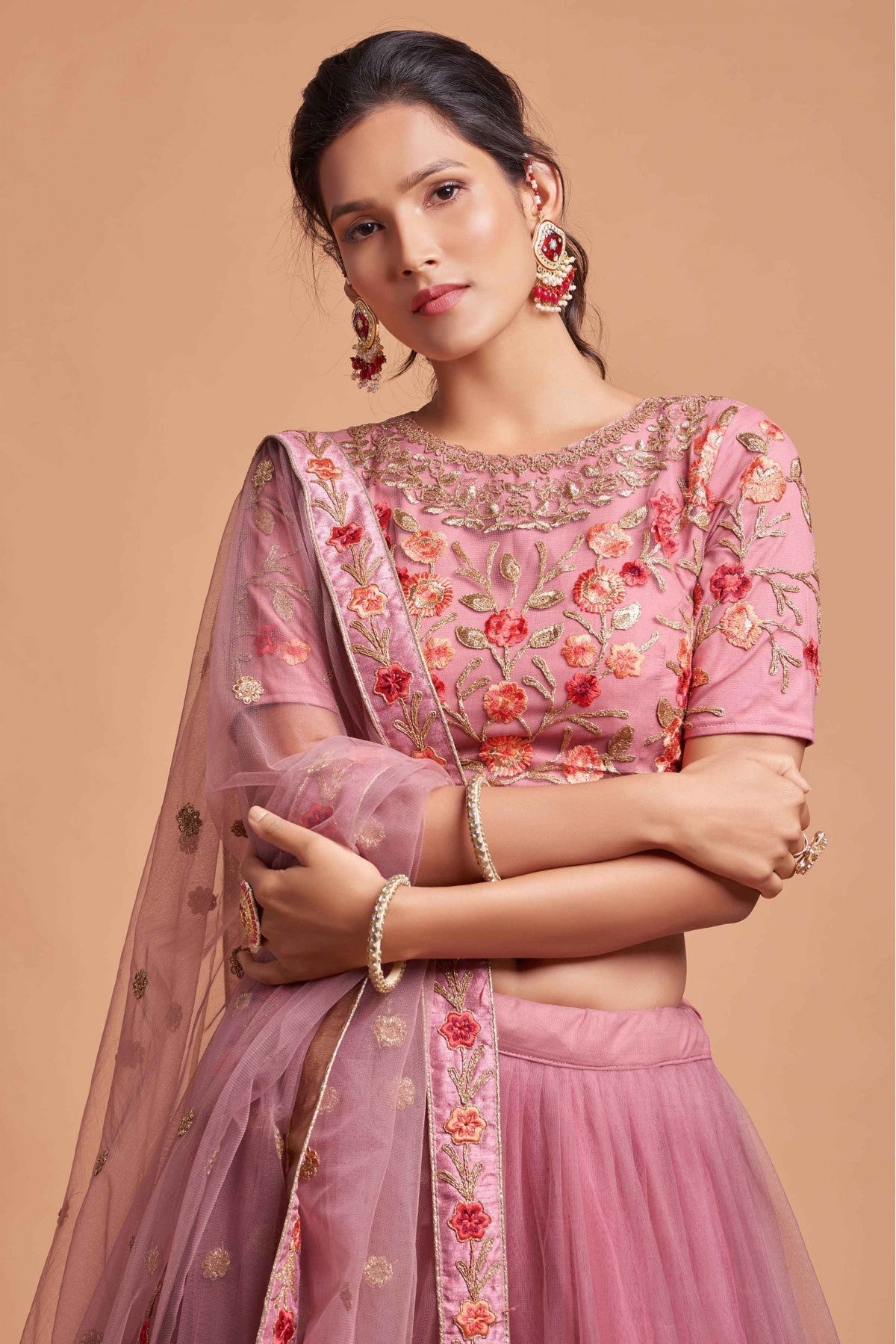 Pink Colour Net Lehenga Choli