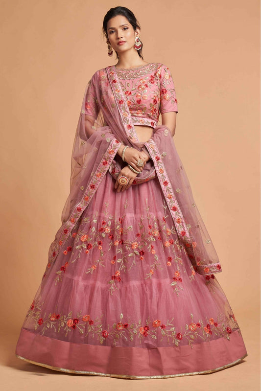 Pink Colour Net Lehenga Choli